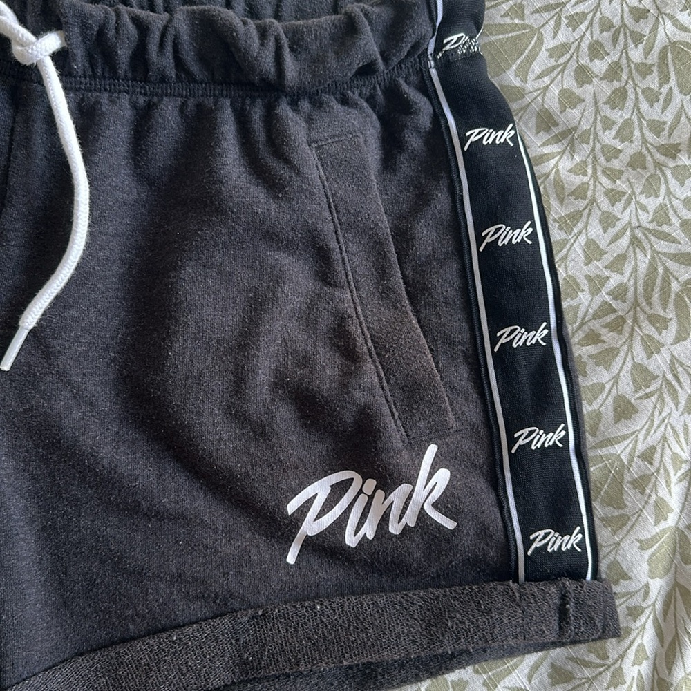 PINK Victoria's Secret Black Shorts with Drawstring - Picture 3 of 5